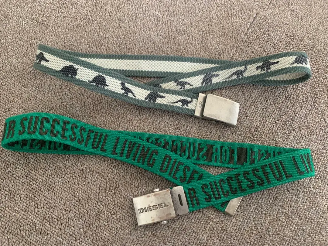 DIESEL グリーン ガチャベルト　イタリア製　90s ds8062sle.jpg