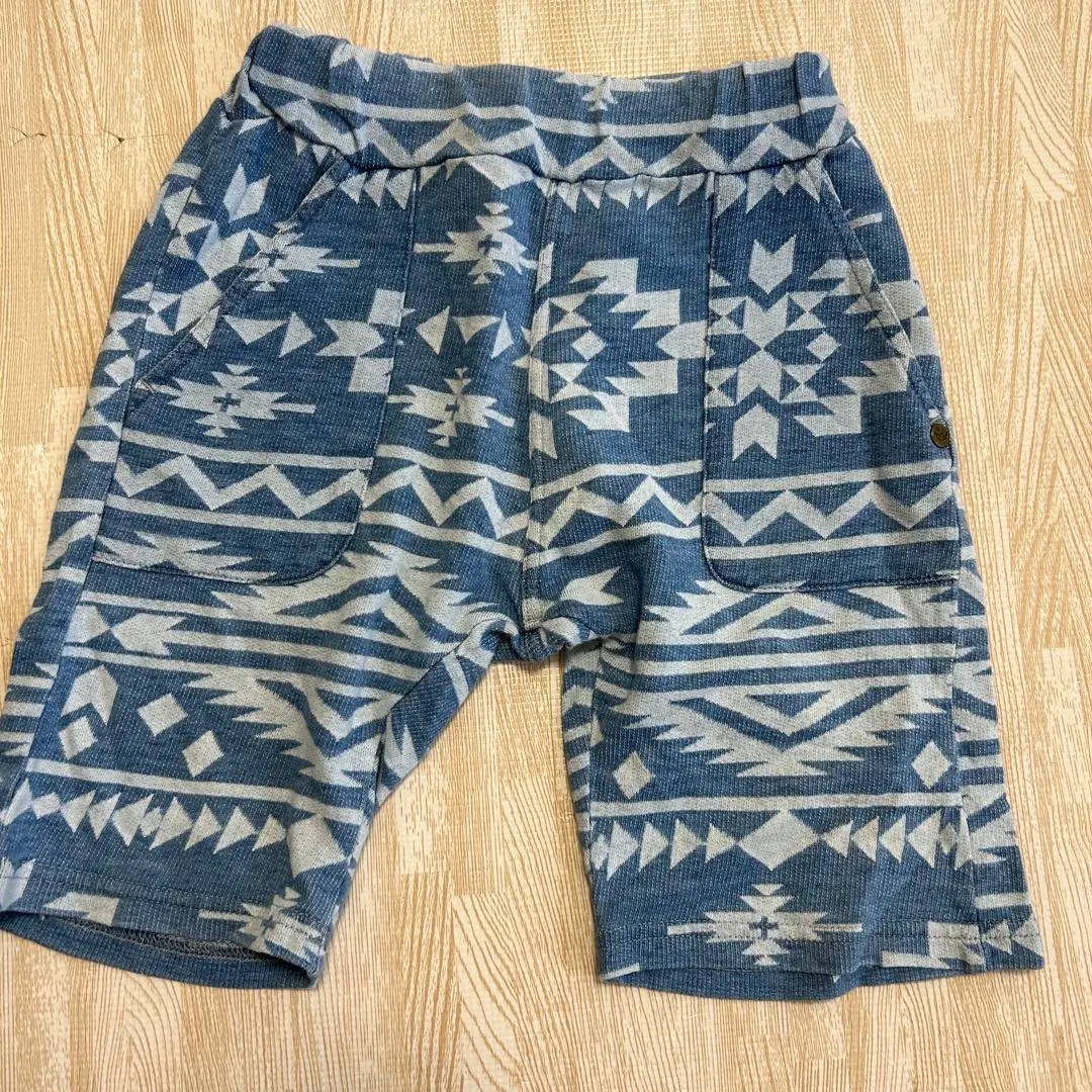 Thumbnail of Breeze blue and white geometric pattern shorts