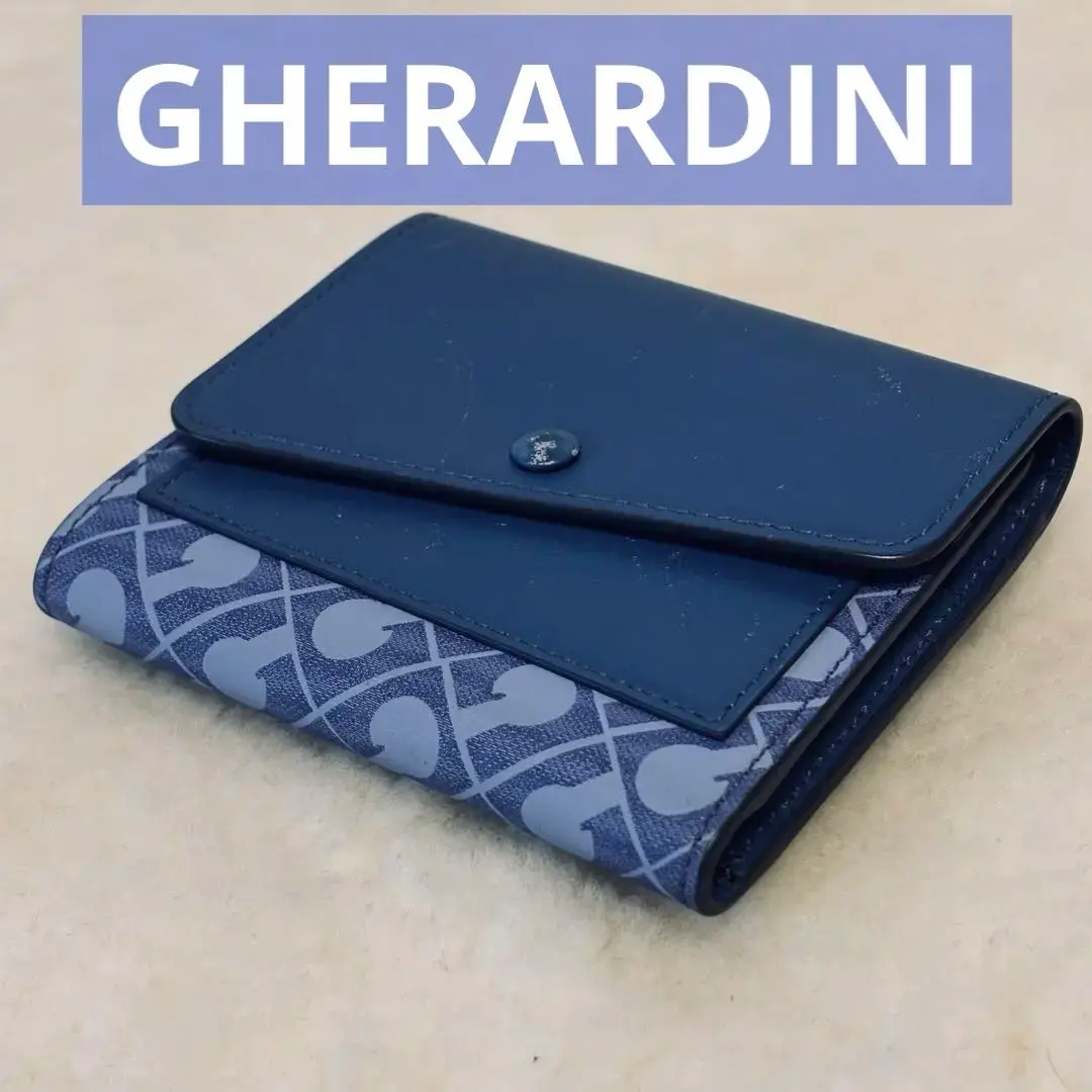 GHERARDINI ゲラルディーニ 三つ折り財布 ミニウォレット ブルー GHERARDINI ゲラルディーニ 三つ折り財布 ミニウォレット ブルー