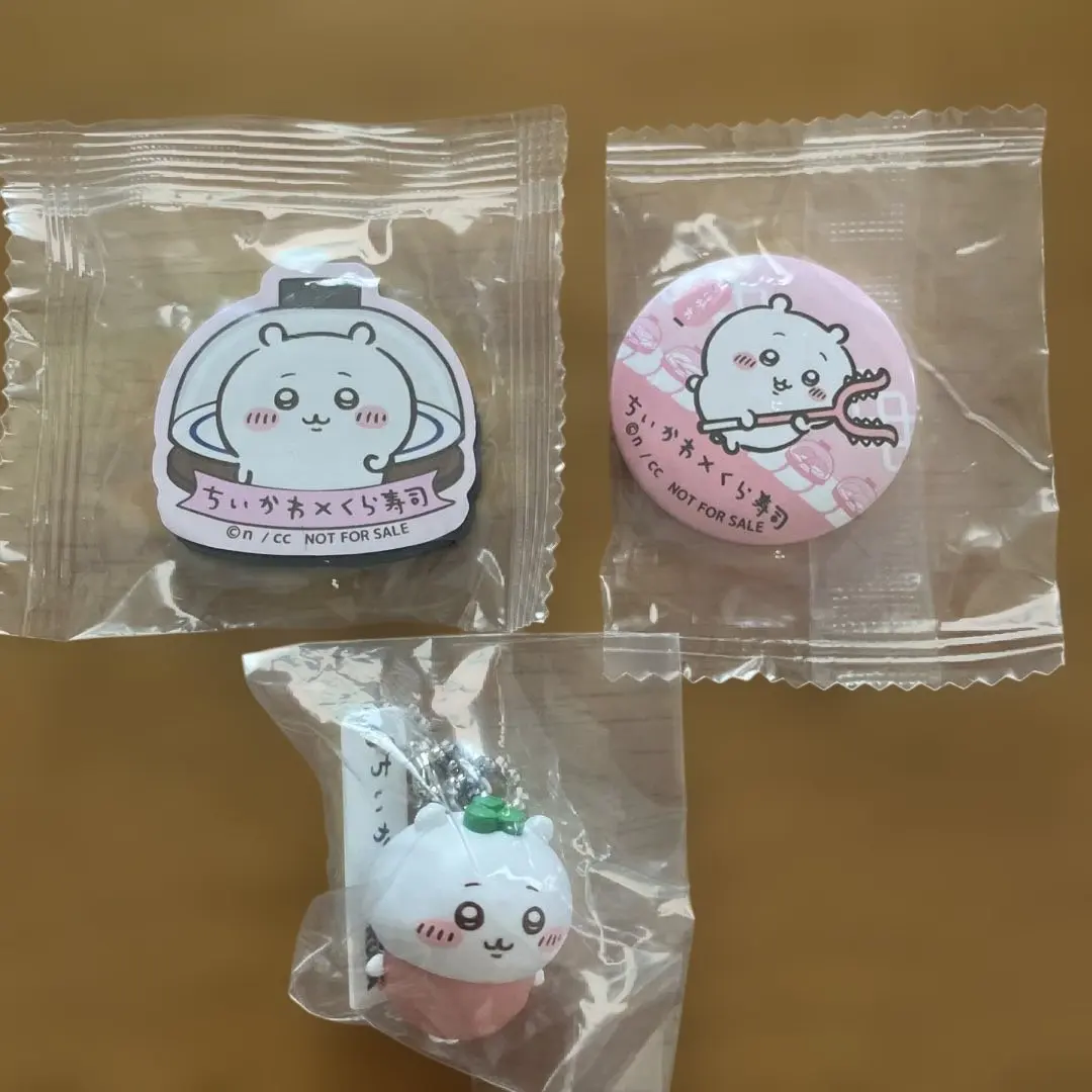 Thumbnail of Chikawa Kura Sushi Bikkura Pon Can Badges & Magnets, Figure Set Price Reduction