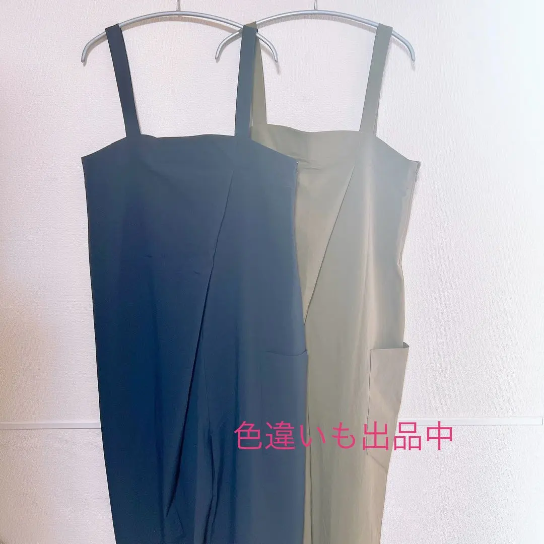 比亞茲萊◆捲式吊帶褲【海軍藍】美品 的縮圖