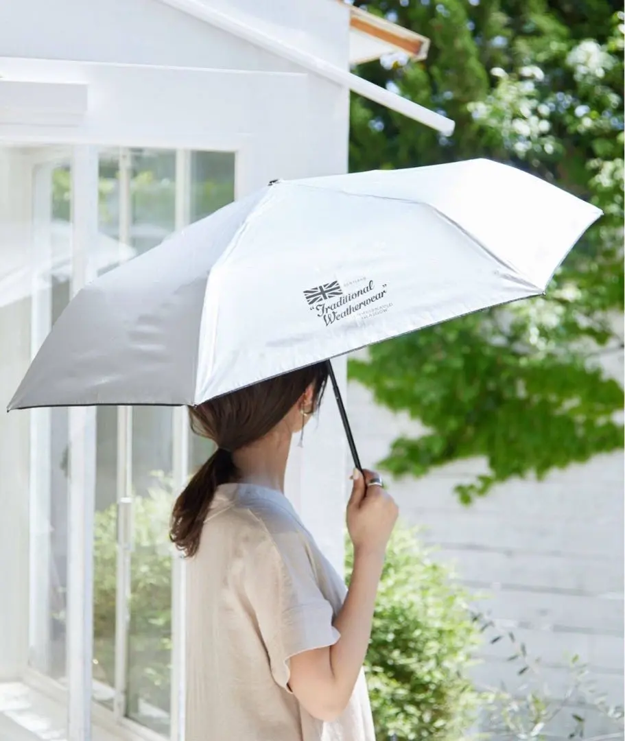 トラディショナルウェザーウェア　晴雨兼用折りたたみ傘　日傘　シルバー 別注 2 Traditional Weatherwear｜折りたたみ傘 晴雨兼用 日傘 UVカット
