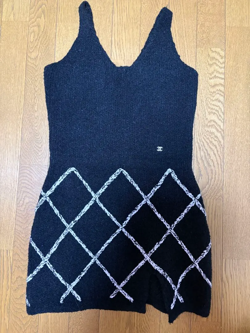 香奈兒 針織無袖連衣裙 黑色 36 的縮圖