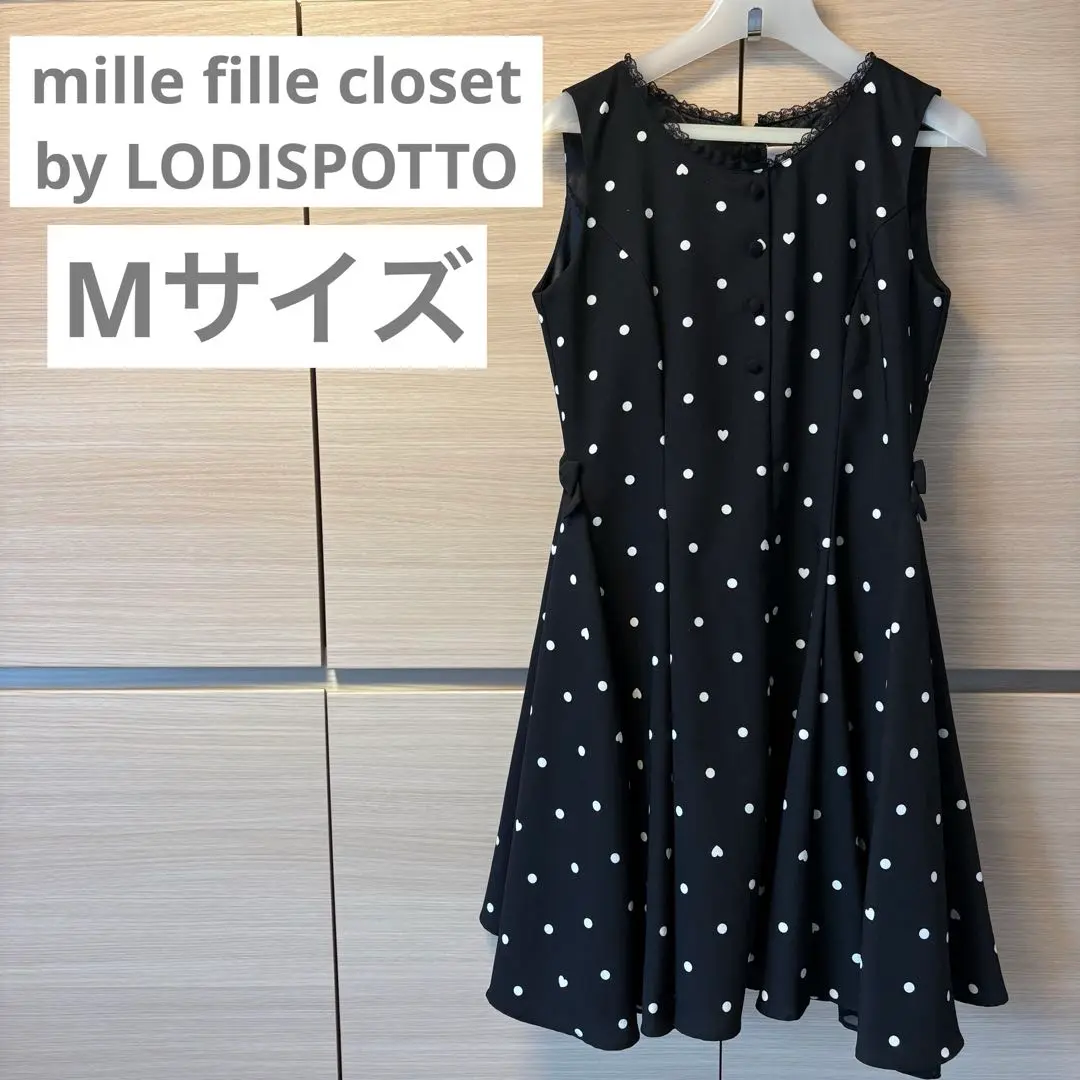 【匿名発送✨】mille fille closet ノースリーブワンピース 黒 2025年最新】mille fille closet by LODISPOTTO レディース ミニ