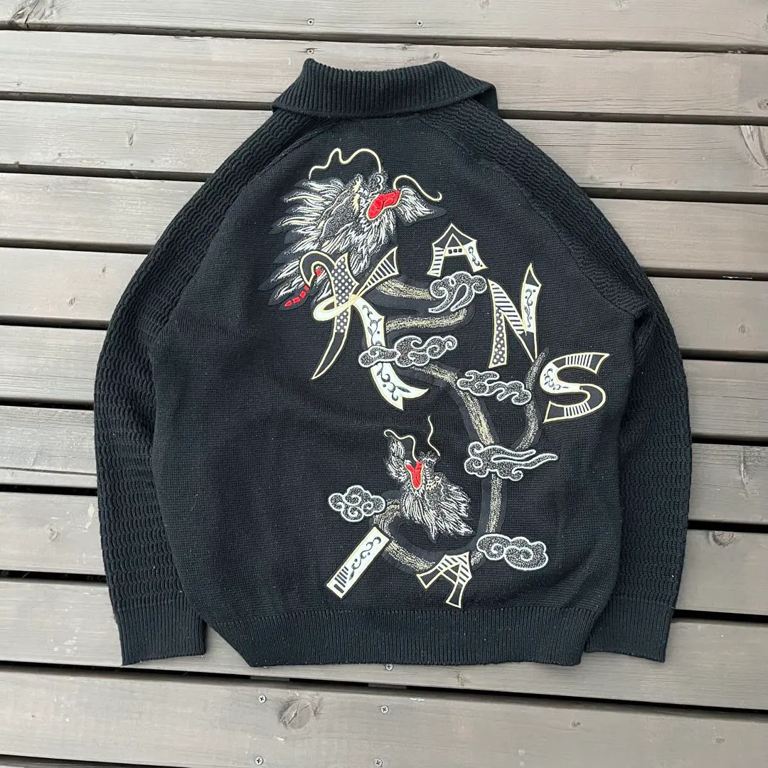 希少80'sKANSAI O2 山本寛斎 ヴィンテージ 装飾カーディガン 希少80'sKANSAI O2 山本寛斎 ヴィンテージ 装飾カーディガン