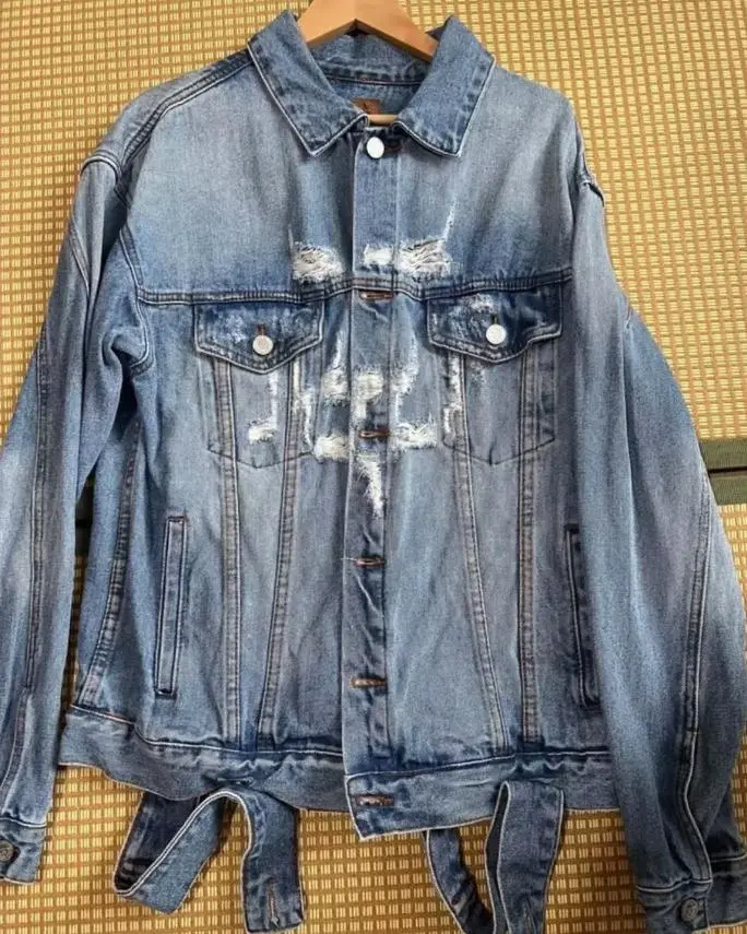[VETEMENTS] ロゴ デニム ジャケット VETEMENTS オーバーサイズ フーデッド デニムジャケット