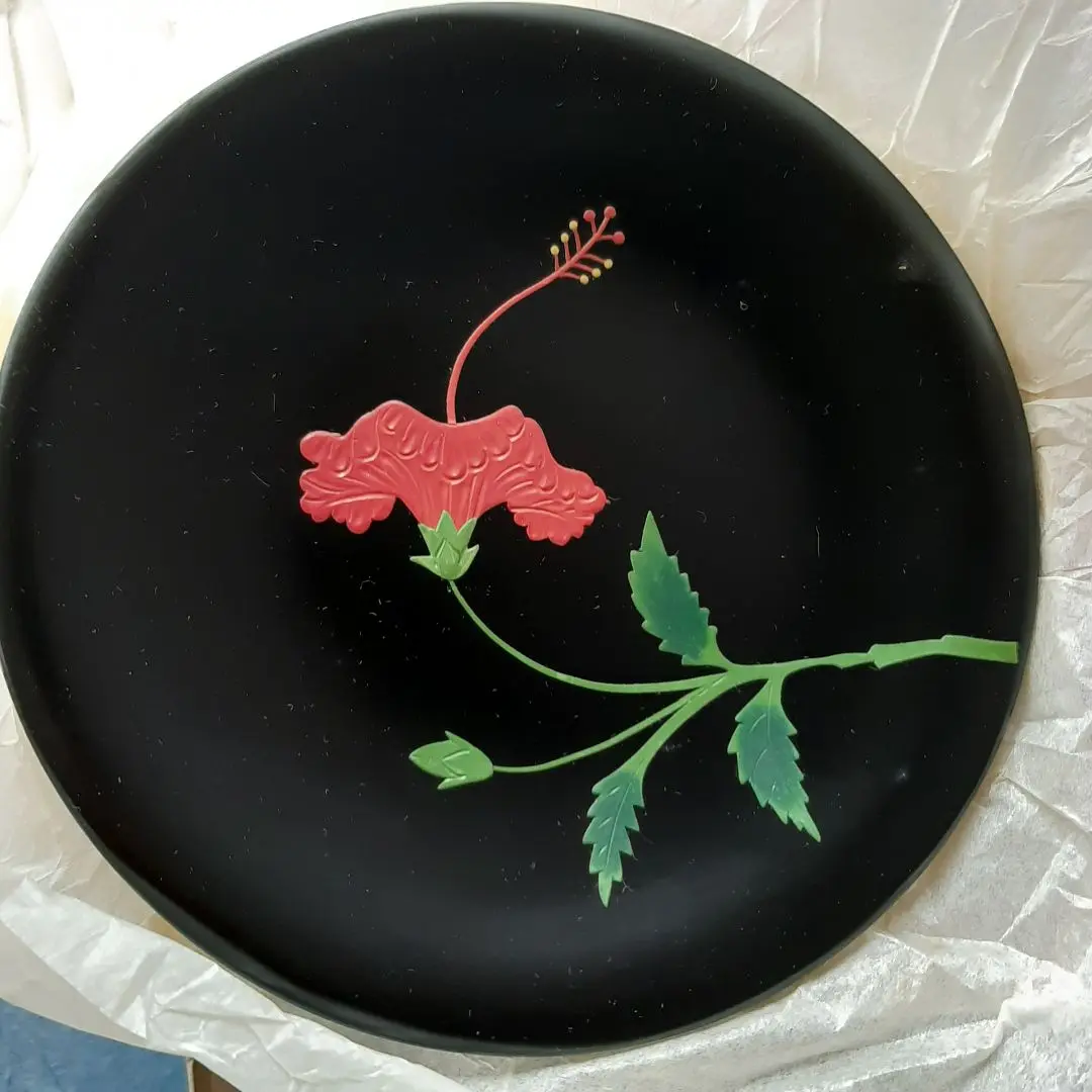 琉球漆器　5寸　銘々皿　梅　沈金　琉球塗　新品　５枚セット　お祝いの席に miyoshi-ya_sa-199