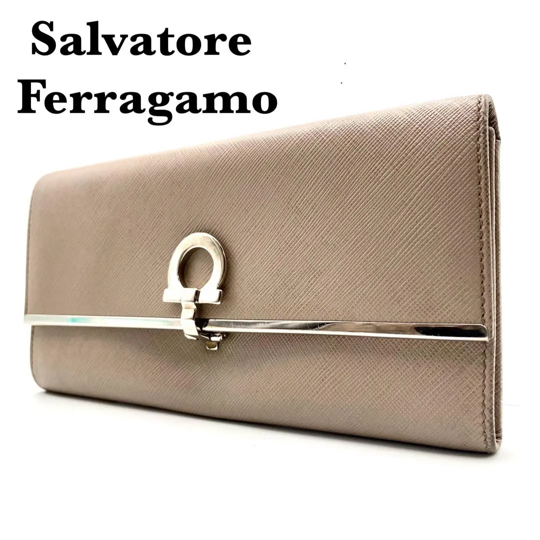 Thumbnail of Excellent Condition Ferragamo Long Wallet Gancini Hardware Leather