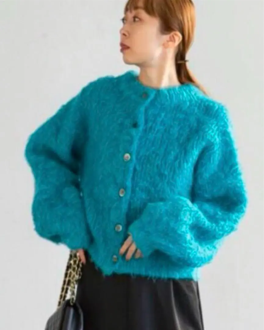Thumbnail of NOBLE 2WAY Curly Mohair Crew Cardigan