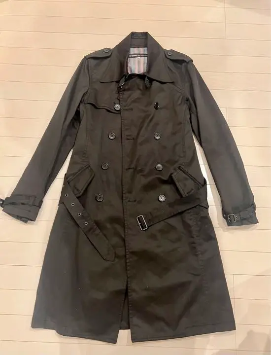 【古着】NO CONCEPT BUT GOOD SENSE トレンチコート 黒 2025年最新】no concept but good sense コートの人気アイテム