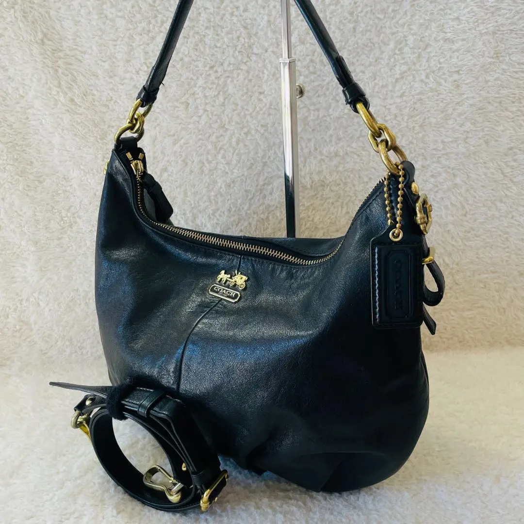 Thumbnail of Coach One Shoulder Bag 2-way Madison Hobo Black Shoulder Bag
