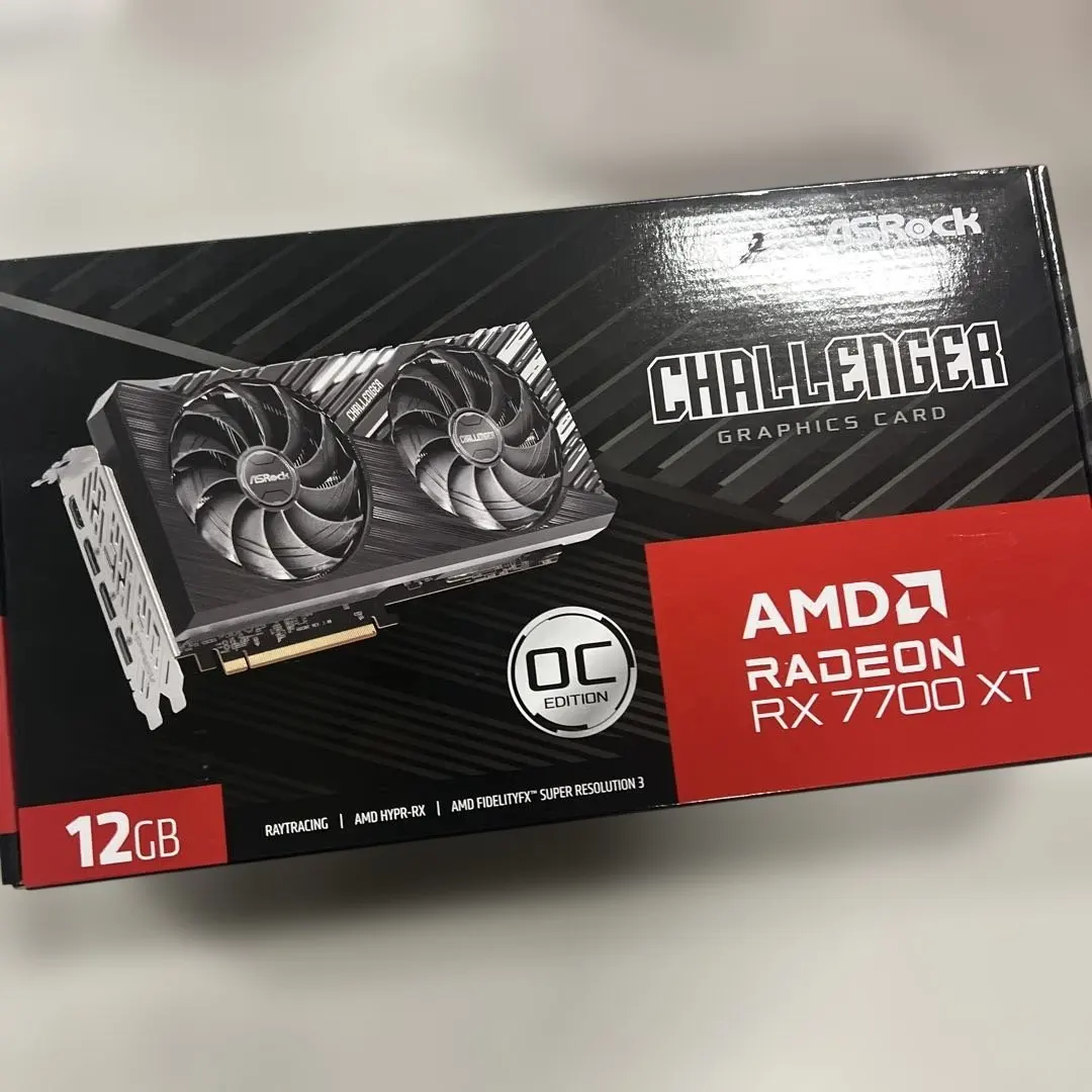 新品未使用Radeon RX 7700 XT Challenger12GB OC ASRock Radeon RX 7700 XT Challenger 12GB OC (RX7700XT CL