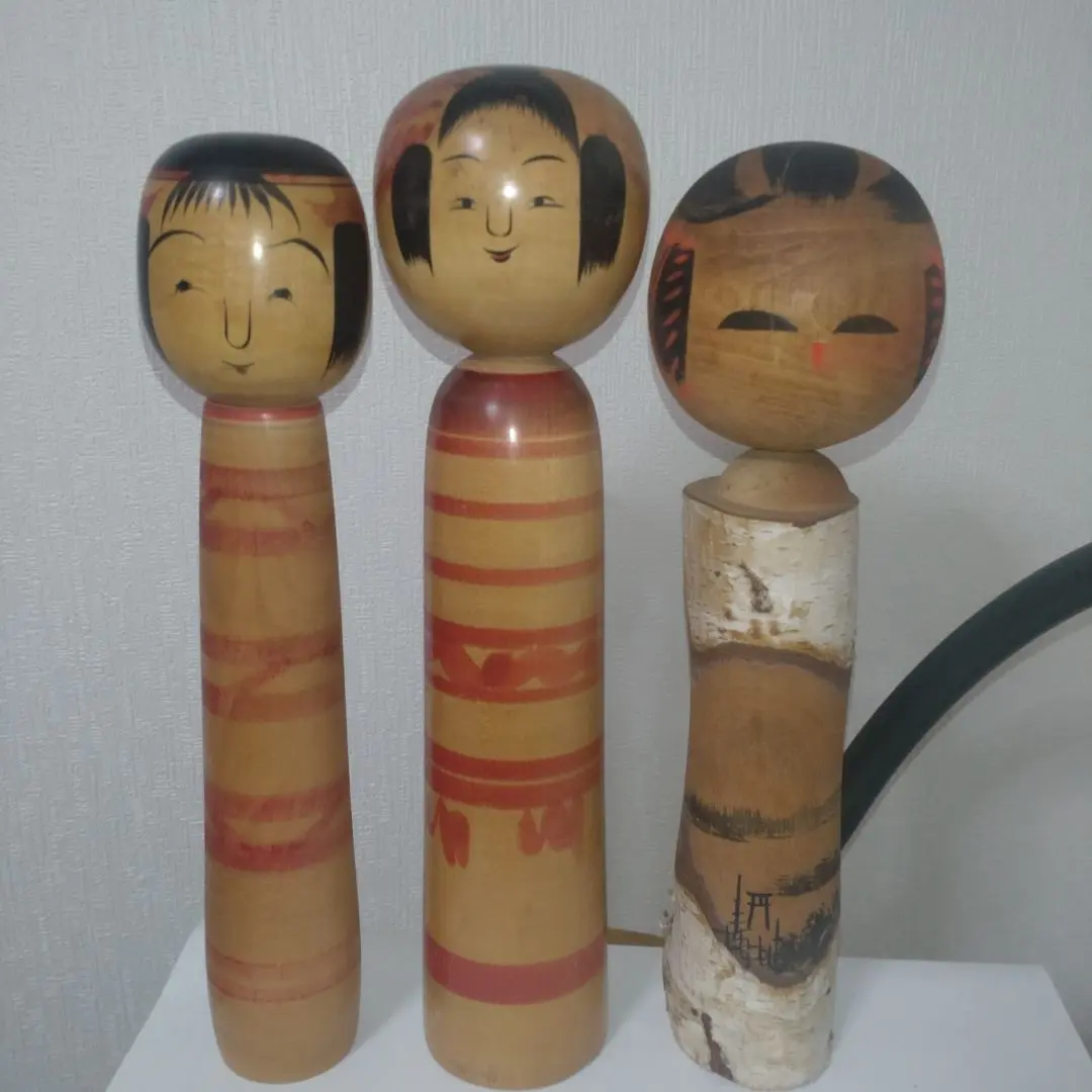 Thumbnail of Three Kokeshi dolls