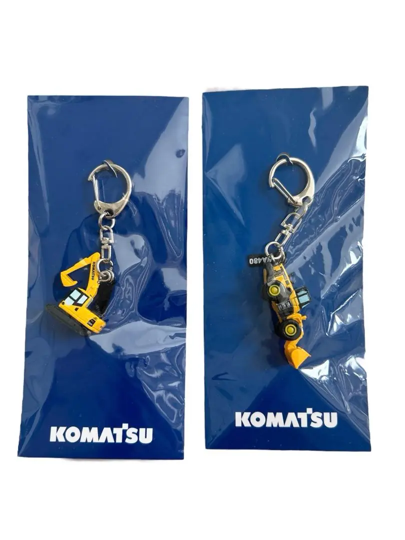 コマツのタイヤショベルとチョロQ、キーホルダーセット！（激