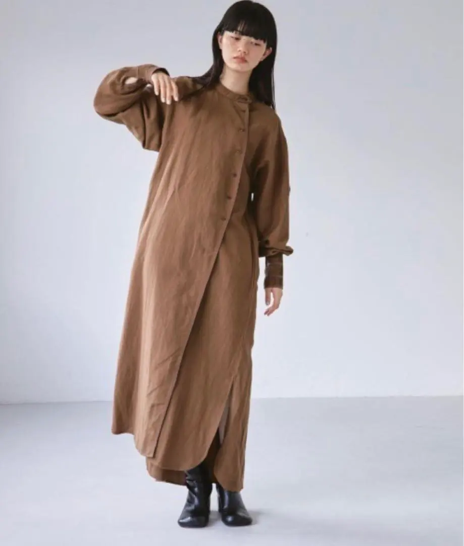 Thumbnail of Wool Linen Asymmetry Dress - TODAYFUL