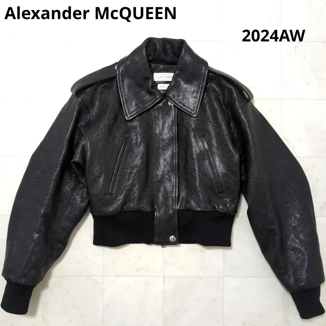 Thumbnail of 2024AW Alexander McQueen Cropped Leather Bomber