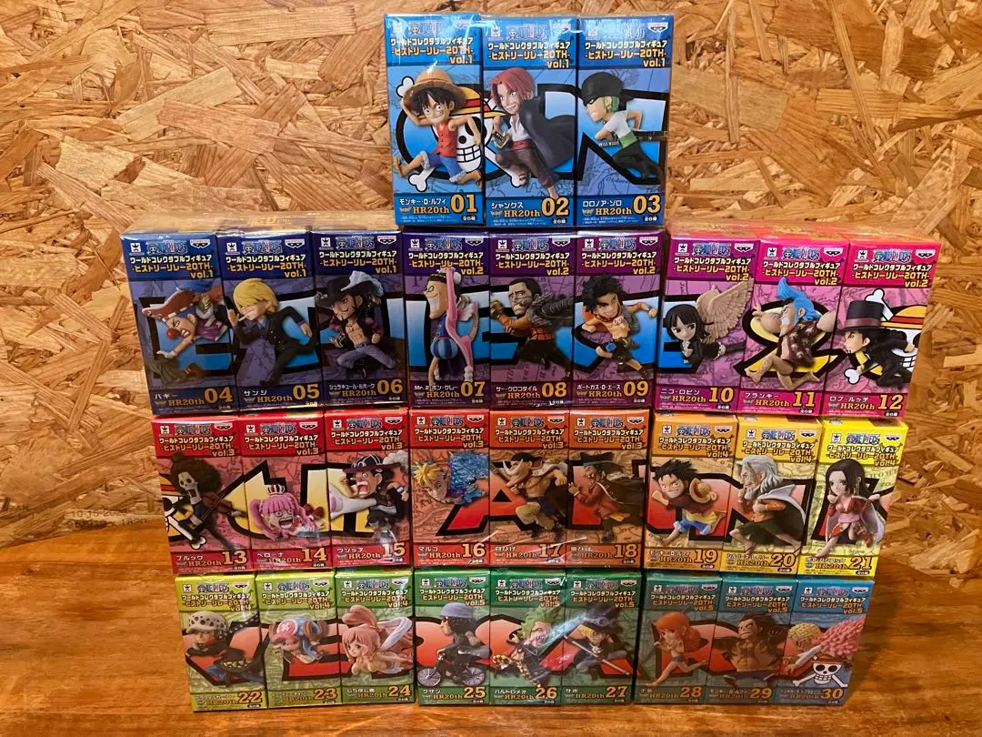 ワールドコレクタブルフィギュア　ワンピース　ヒストリーリレー　開封品30体セット 全部見せます！ ONE PIECE20thワーコレ -ヒストリーリレー- 30種