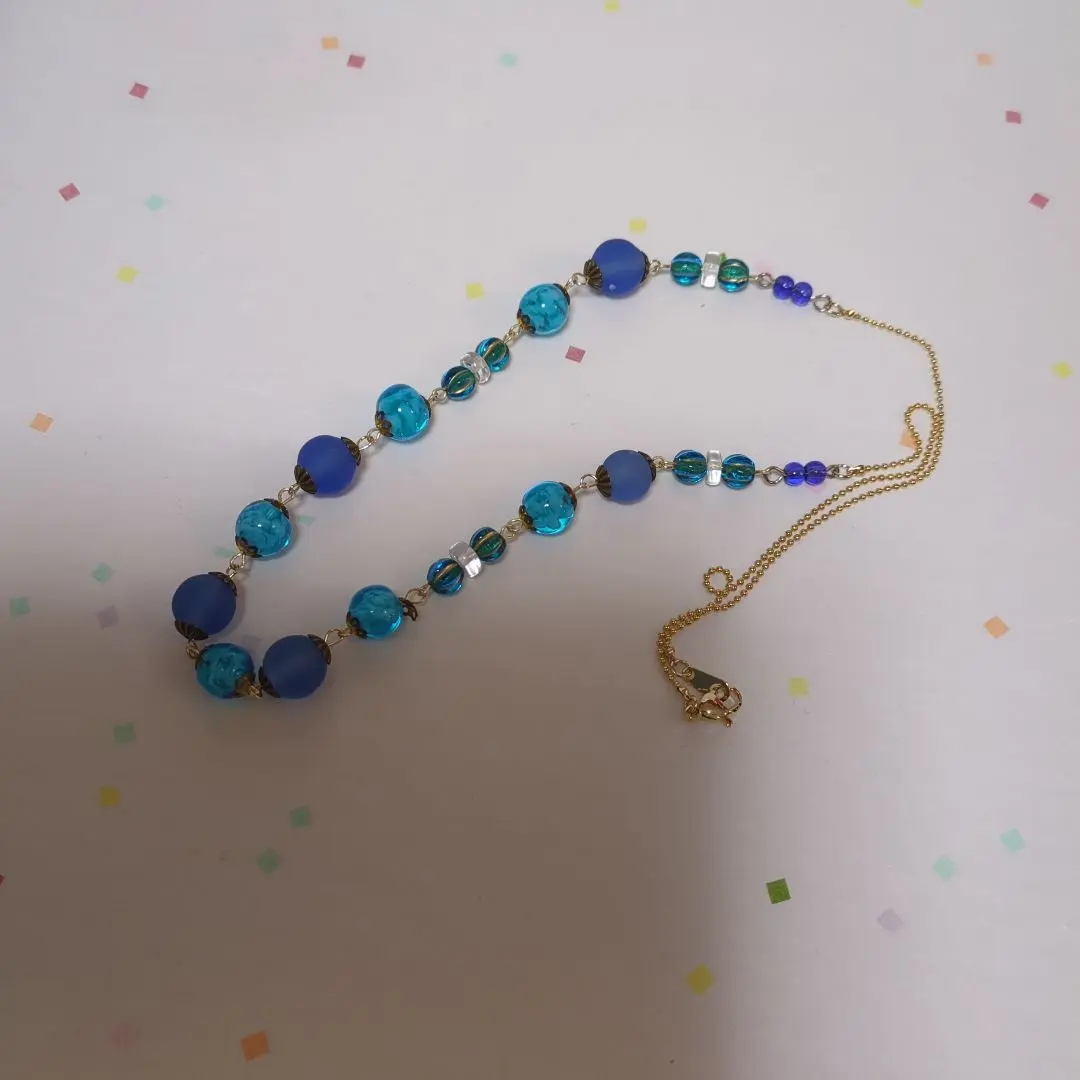 Thumbnail of Blue Venetian glass necklace