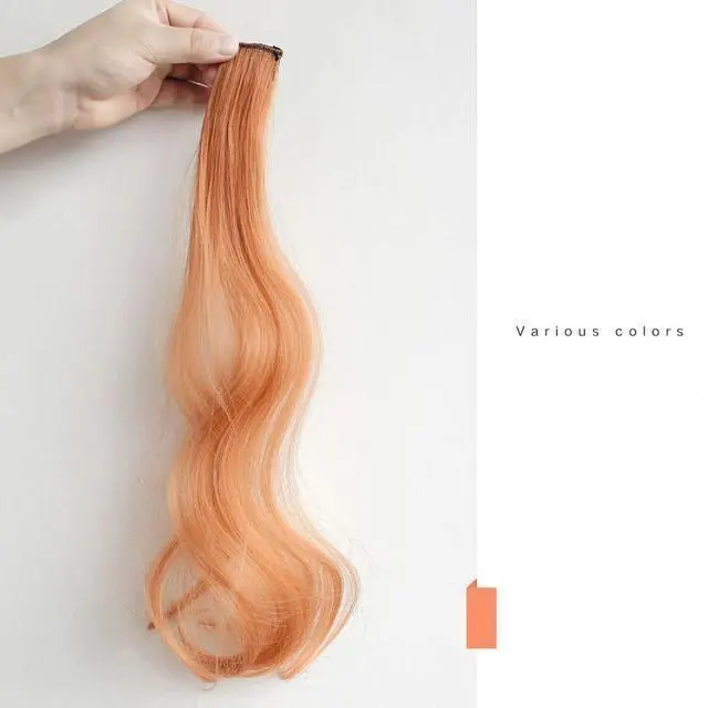 Thumbnail of Hair extensions, orange, Orange Pink, 55cm, straight, clip-in