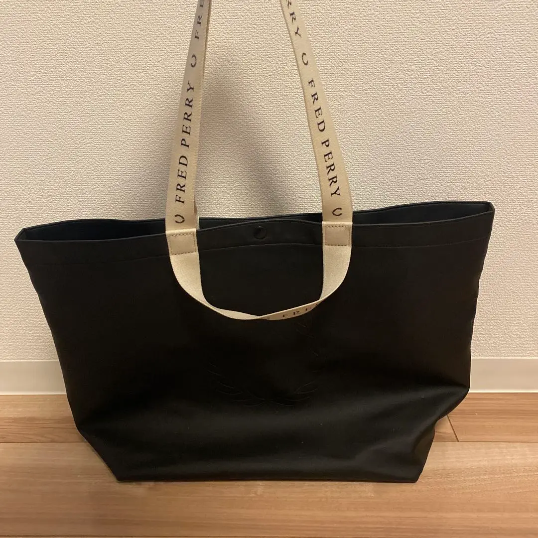 FRED PERRY MILLERAINコラボ トートバッグ　フレッドペリー　黒 FRED PERRY フレッドペリー キャンバス トートバッグ 黒 メンズ