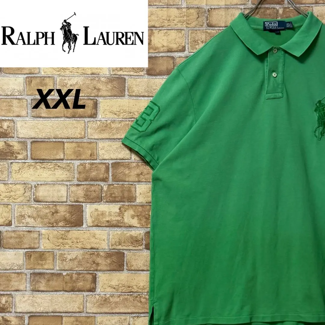 Thumbnail of Polo by Ralph Lauren Short Sleeve Polo Shirt Big Pony Embroidered Logo Green XXL