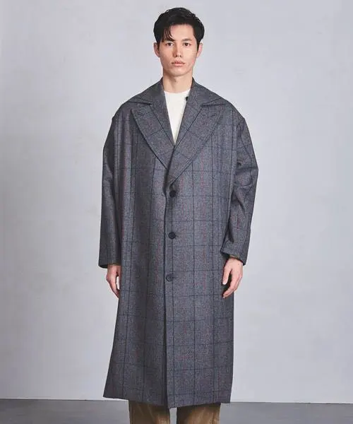 Thumbnail of WINDOWPANE CHECK MEN'S WOOL OVERCOAT