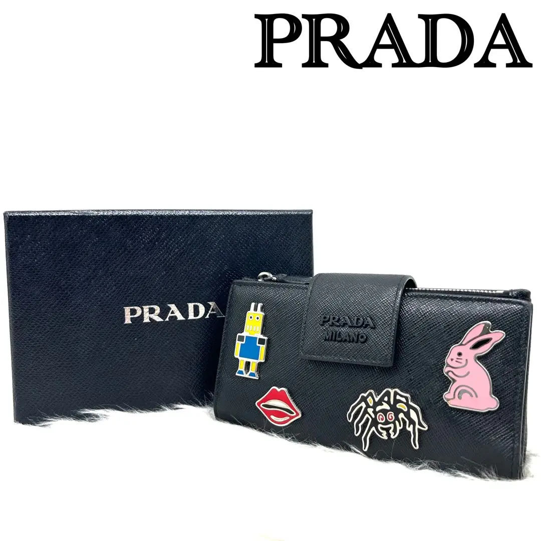 極希少✨付属品完備✨プラダ ロボット サフィアーノレザー コインケース ロゴ 青 PRADA プラダ SAFFIANO ROBOT サフィアーノ レザー ロボット