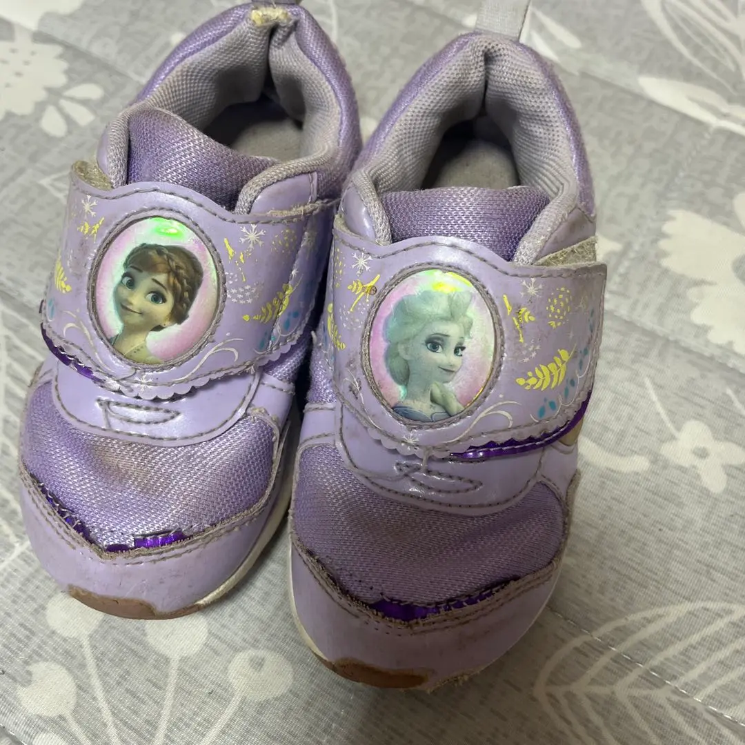 冰雪奇緣 紫色 運動鞋 鞋子 16cm 的縮圖