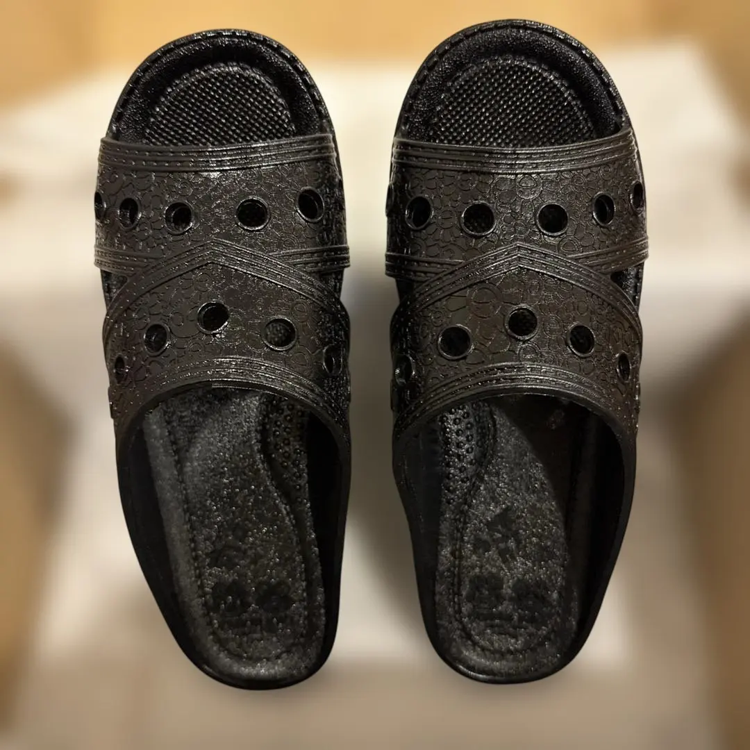 Thumbnail of Kaikaikiki FLOWER SKULL BENSAN Black Sandals, Size L