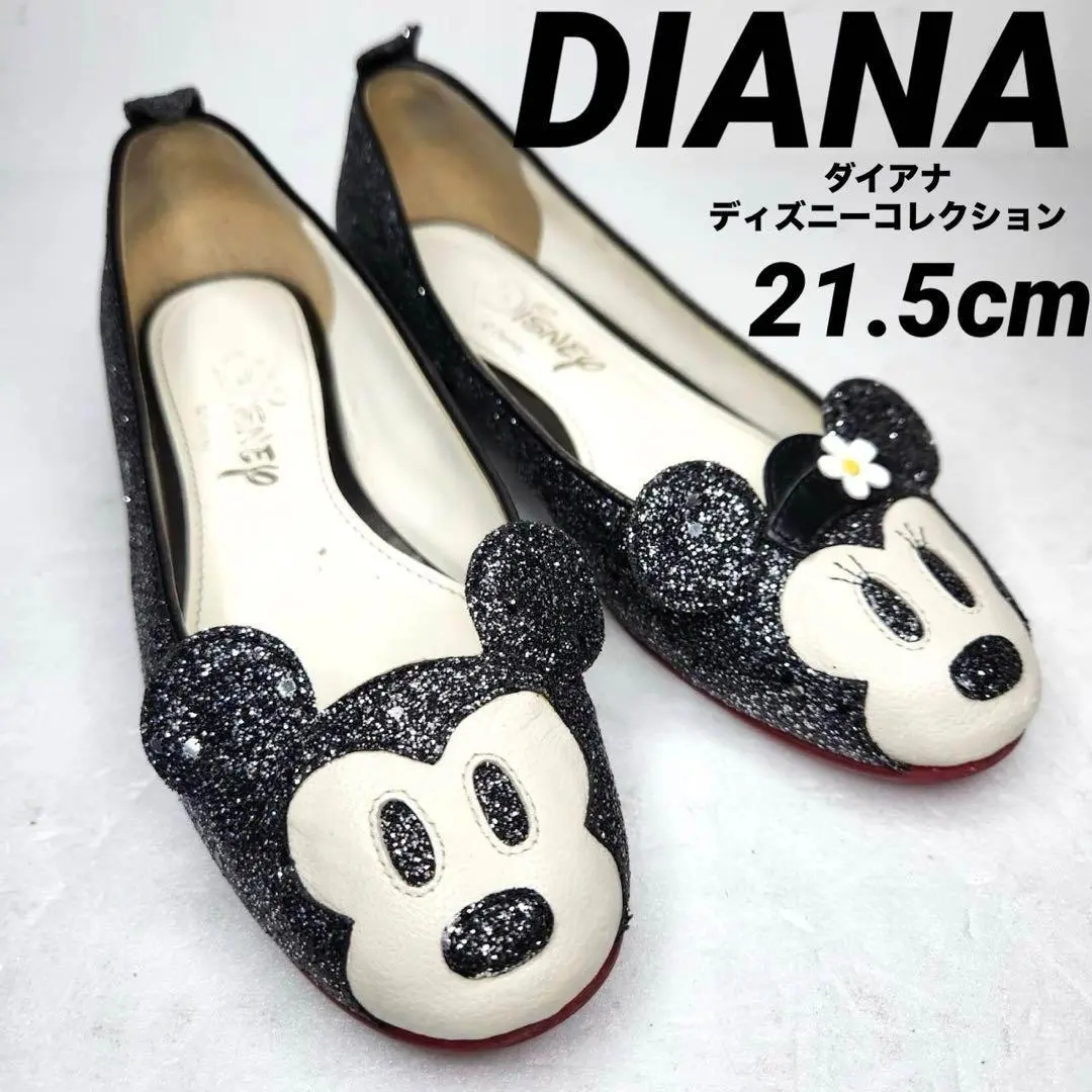 Disney ダイアナコラボミッキー ミニー フラットシューズ ダイアナ Disney ミッキー ミニー フラット パンプス ベージュ 水色