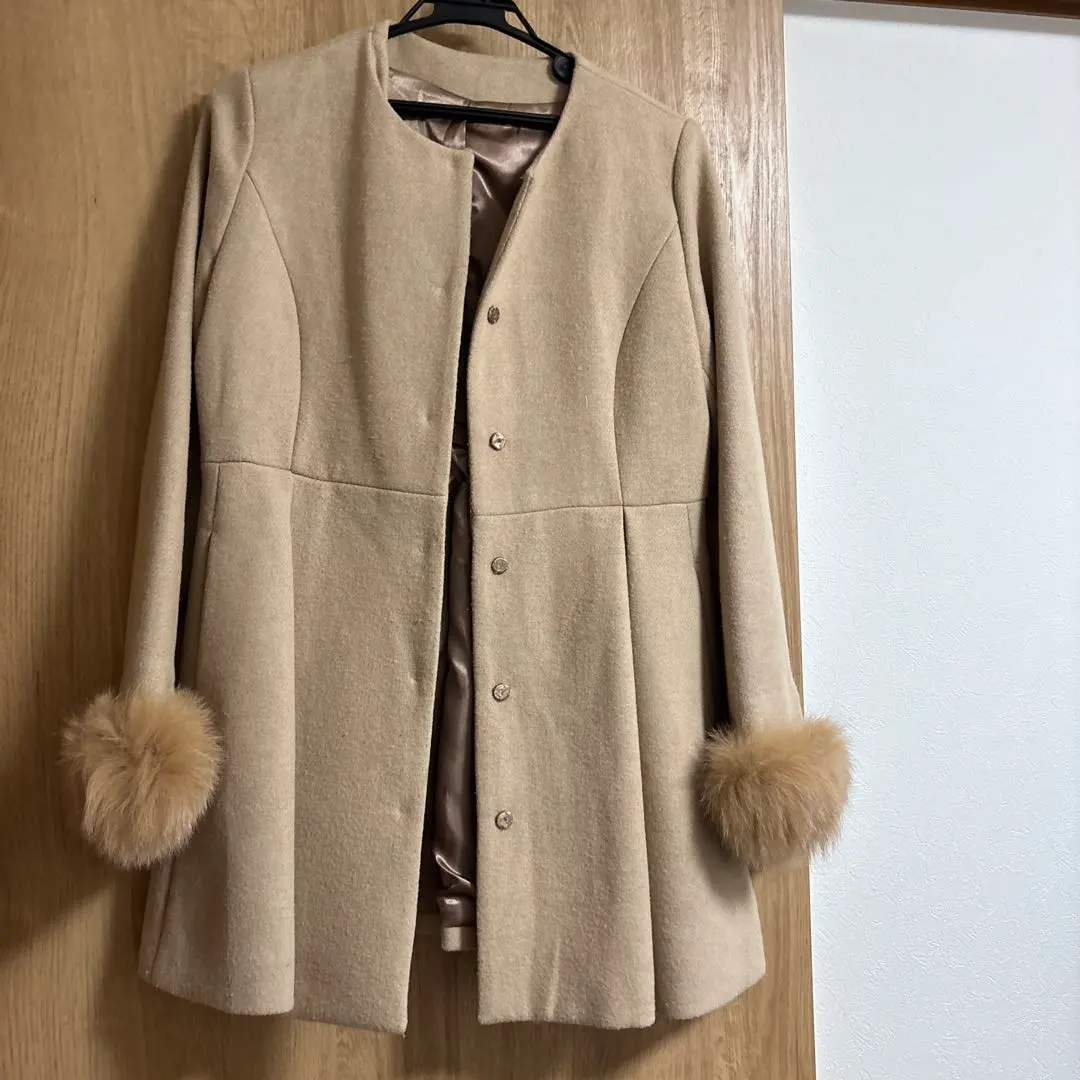 Thumbnail of Removed on 11/30! Camel Long Coat with Fur Sleeves