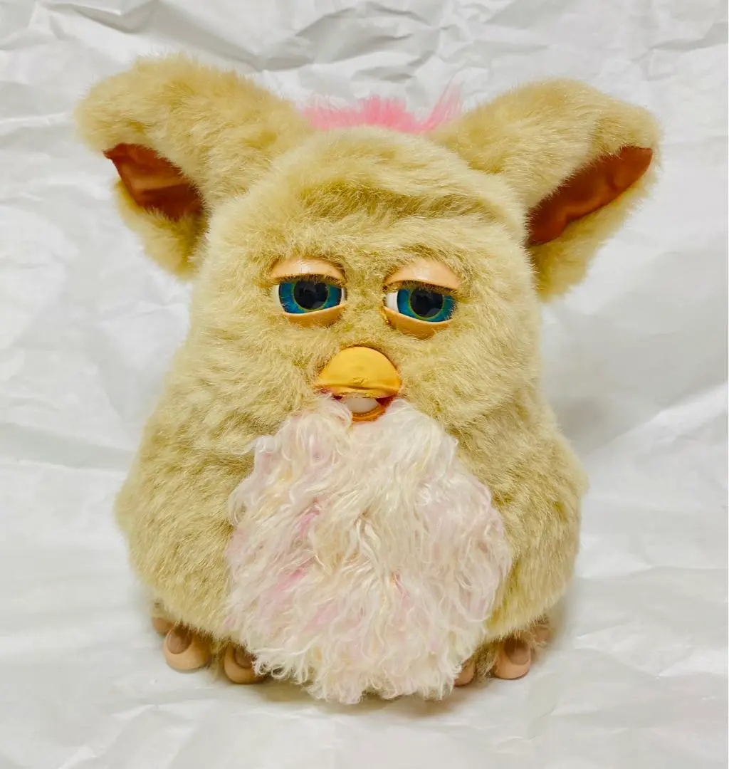 レア2005年ファービー2 ベージュピンク可動確認済み　美品 Furby2/ファービー2・ベージュ＆ホワイトボーダー×ピンク・日本
