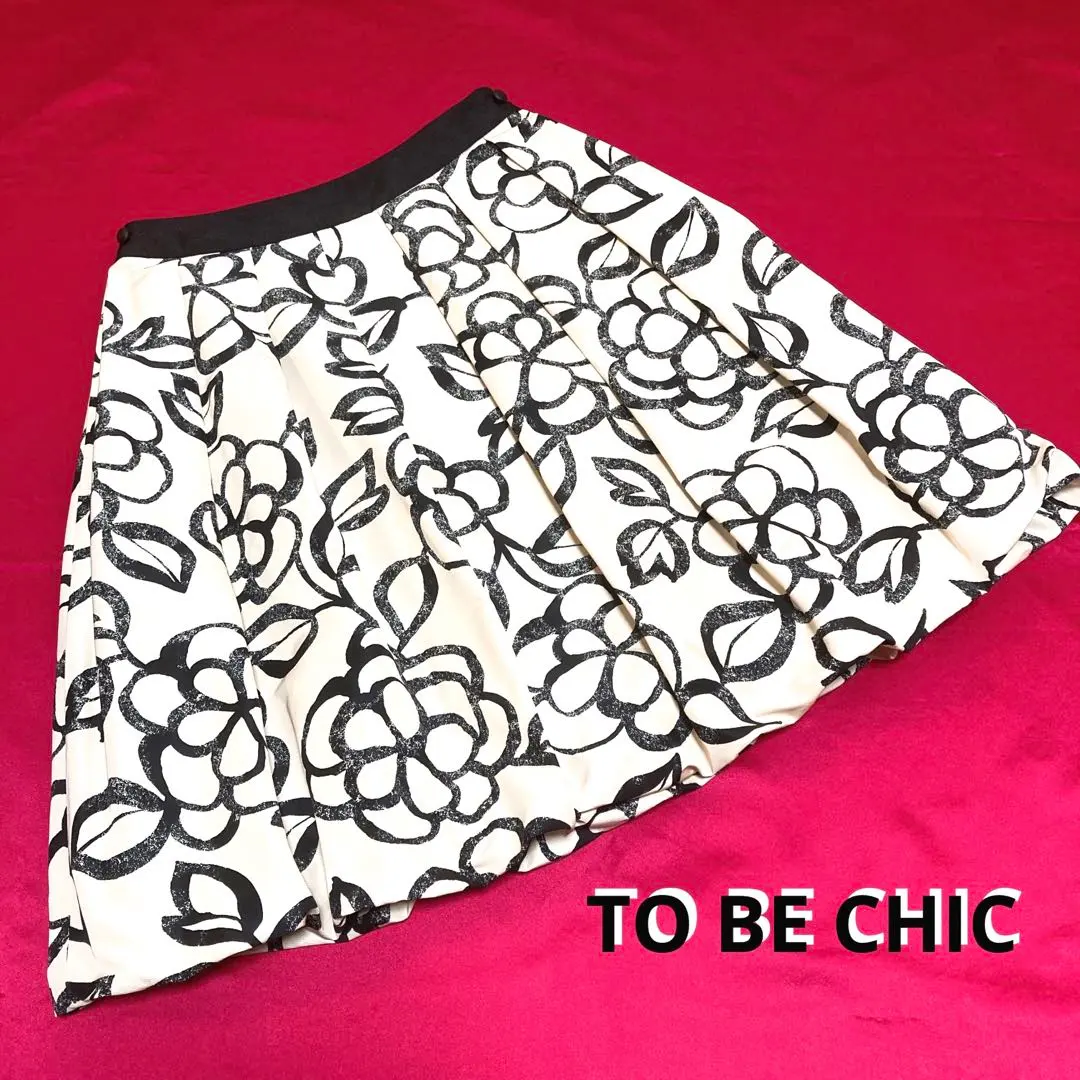 Thumbnail of TO BE CHIC Camellia Pattern Balloon Skirt 38 Sanyo Shokai Made in Japan