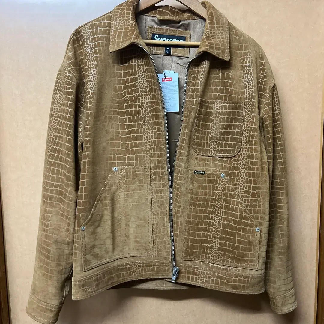 シュプリーム Suede Work Jacket Croc サイズL クロコ Supreme Suede Work Jacket XL