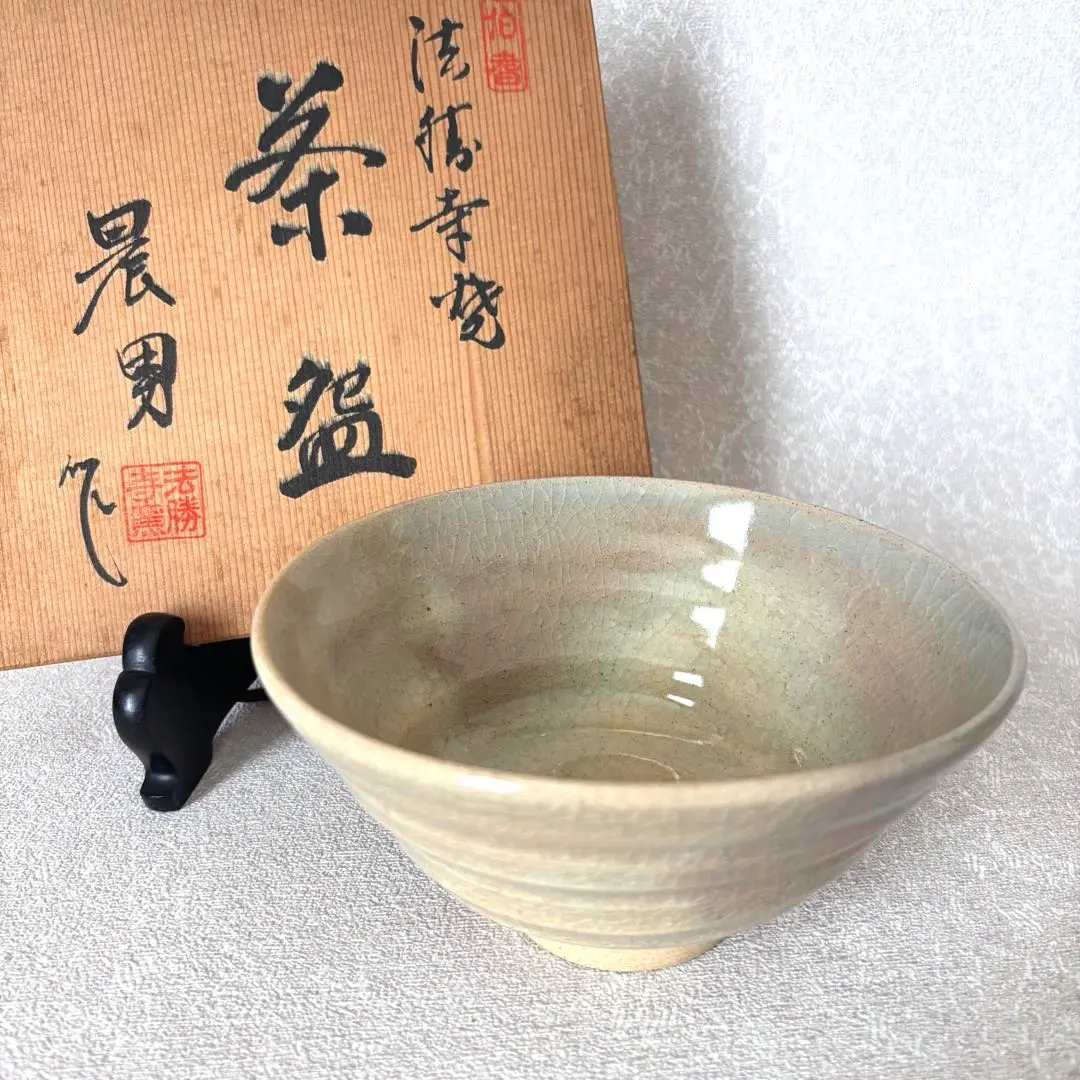 茶道具　時代物　法勝寺焼　お茶碗　合わせ箱　骨董品、美術品 茶道具 時代物 法勝寺焼 お茶碗 合わせ箱 骨董品、美術品