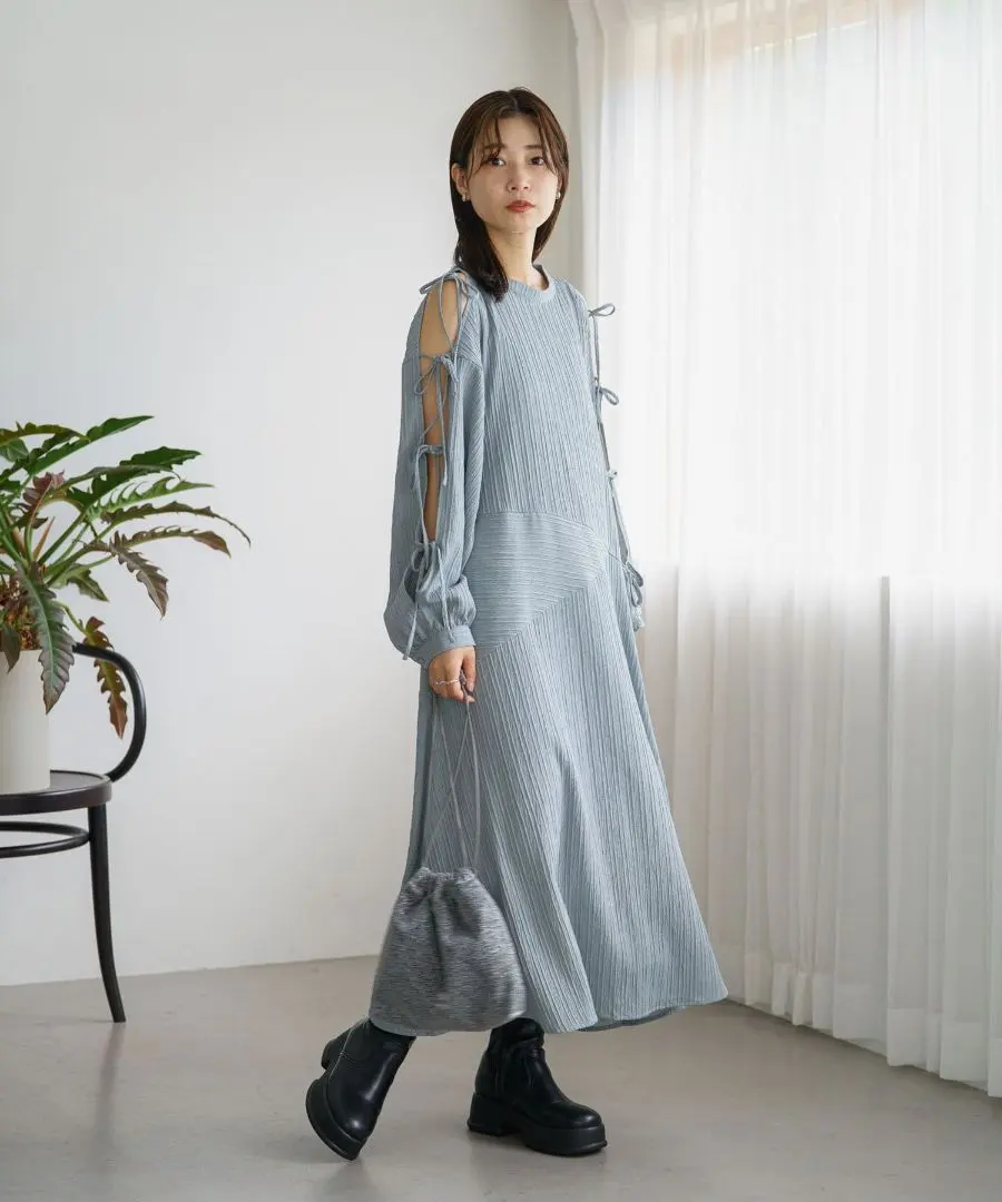 Thumbnail of Kastane [Available in 2 sizes] Sleeve Slit One-Piece Dress