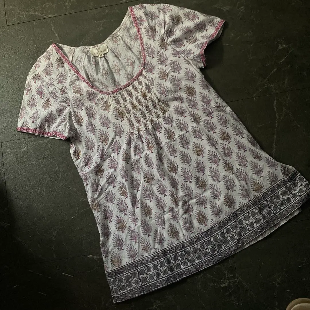【完売品】ANOKHI ショートカフタン　チュニック　トップス　ブラウス 完売品】ANOKHI ショートカフタンチュニックトップスブラウス