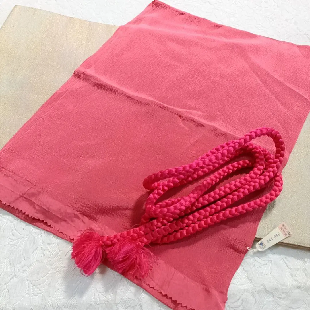 Thumbnail of Lulu55 Obiage and Obijime Set of 2, Crepe, Red Pink