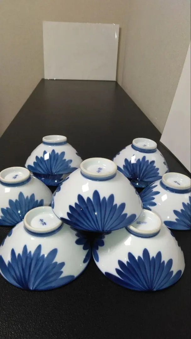 Thumbnail of ★Special Price★ Arita-yaki Rice Bowl Set of 10, Blue Petals