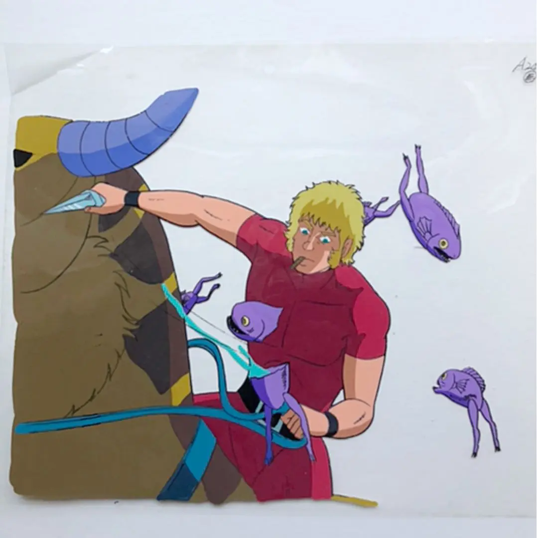 スペースコブラ　アニメセル画 □ スペースコブラ 背景付き セル画 寺沢武一 アニメ イラスト