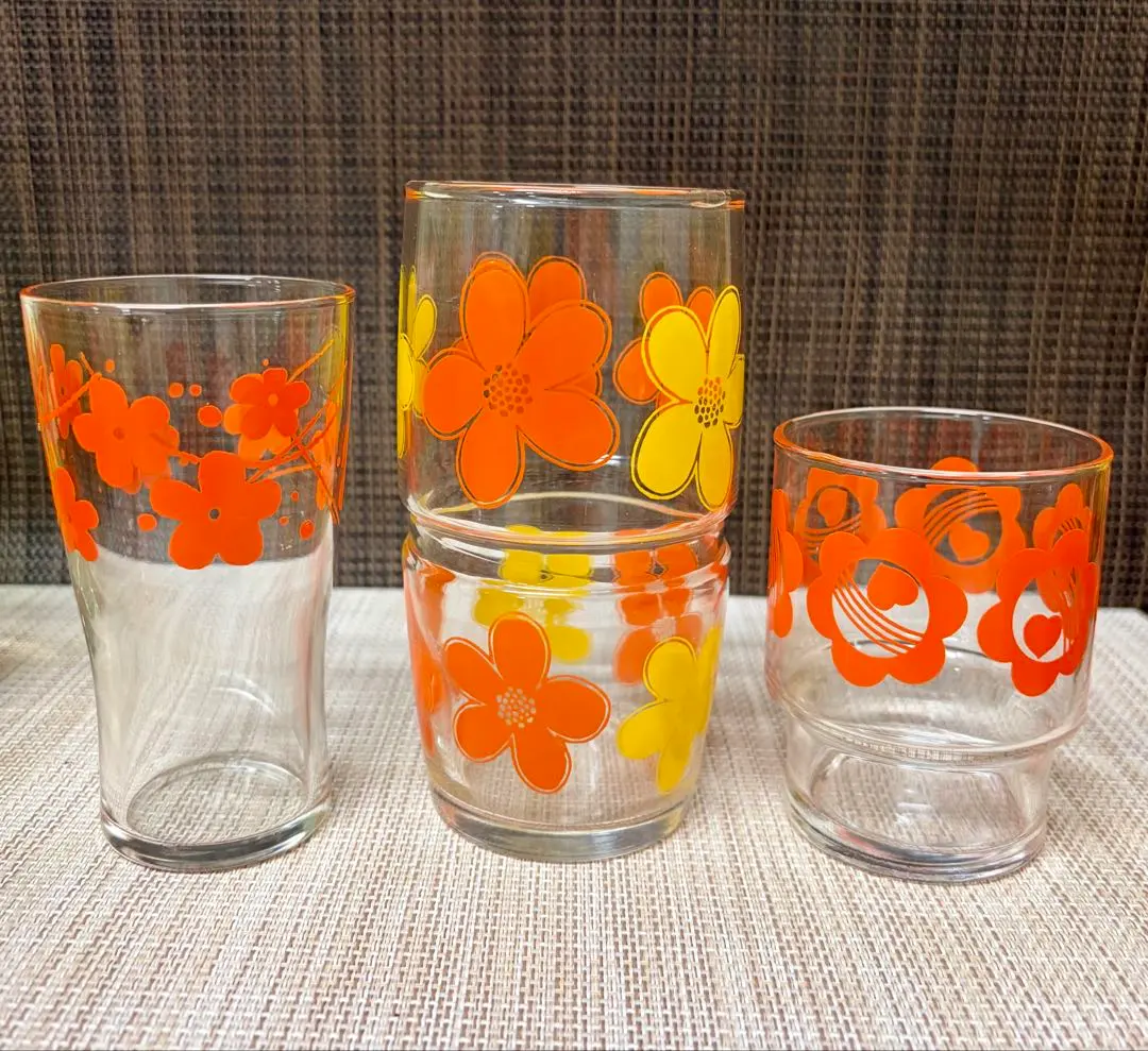 Thumbnail of Showa Retro Pop Adelia, HOYA, Aderex Flower Tumbler Glasses