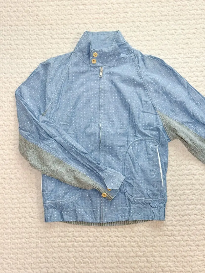 SACAI ブルゾン　スウィングトップ　チェック　水色 SACAI ブルゾン スウィングトップ チェック 水色 - メルカリ