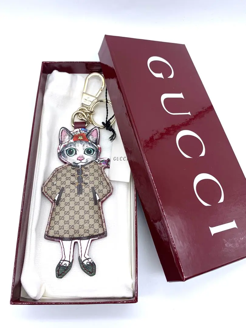 【超美品/激レア】GUCCI キーリング　キャット　猫　925 キーホルダー org.jpg