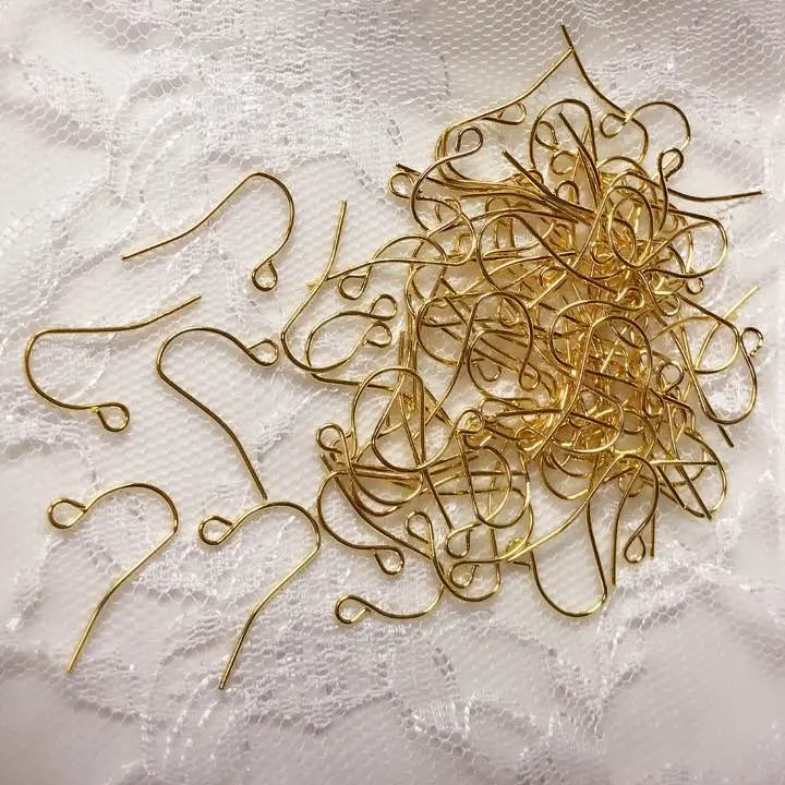 Thumbnail of 100 pieces ♡ Nickel-free hook earrings with a ring