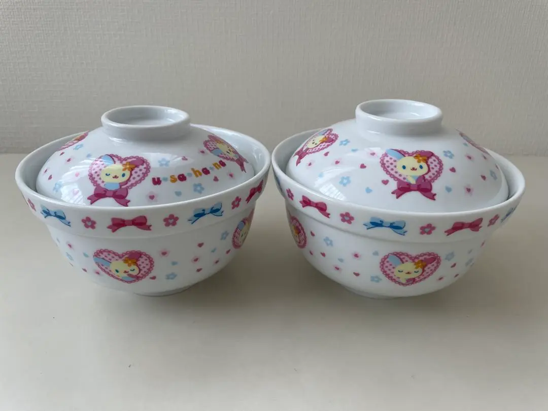 サンリオ ウサハナ 蓋付きどんぶり 茶碗 平成レトロ 美品