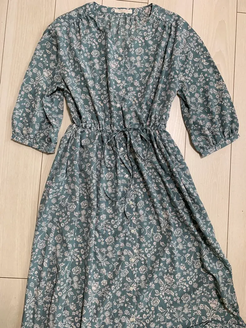 Thumbnail of Floral Print 3/4 Sleeve Shirt Dress