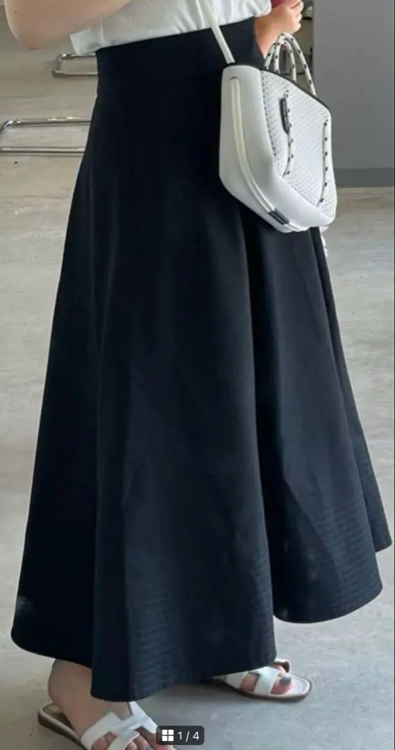 グラフペーパー プリーツ ロングスカート サイズ0 ネイビー 黒 ブラック レディース】Satin Pleats Skirt | Graphpaper(グラフペーパー