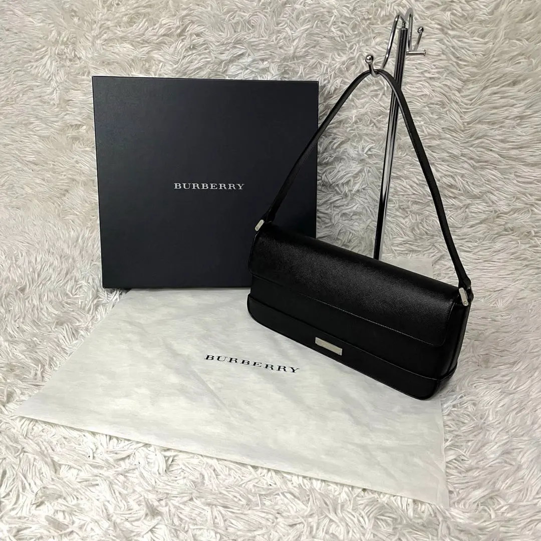 Thumbnail of Unused BURBERRY One Shoulder Handbag Saffiano Leather Black