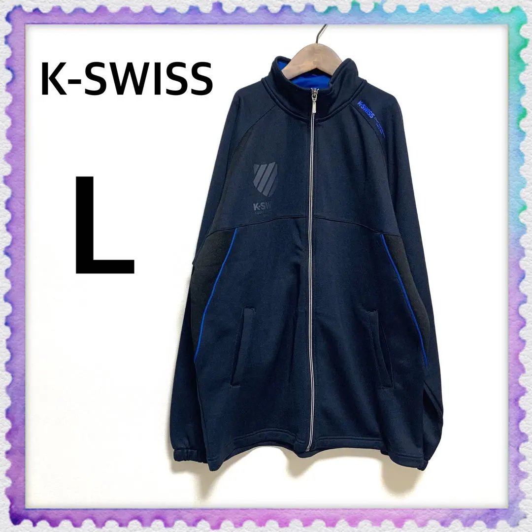 Thumbnail of K-SWISS Zip-up Jersey, Size L, Navy, K-Swiss