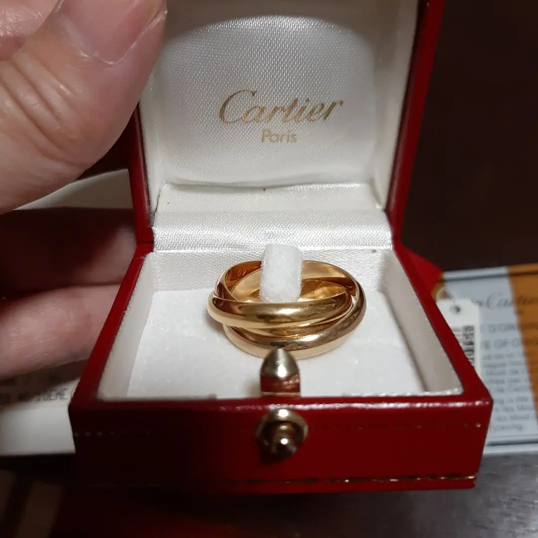 【超美品】カルティエ　トリニティリング XLラージ　K18スリーゴールド　58 超美品】カルティエ トリニティリング XLラージ K18スリー